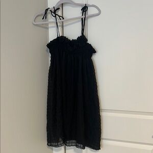 Elegant Tie Strap Dress - Black